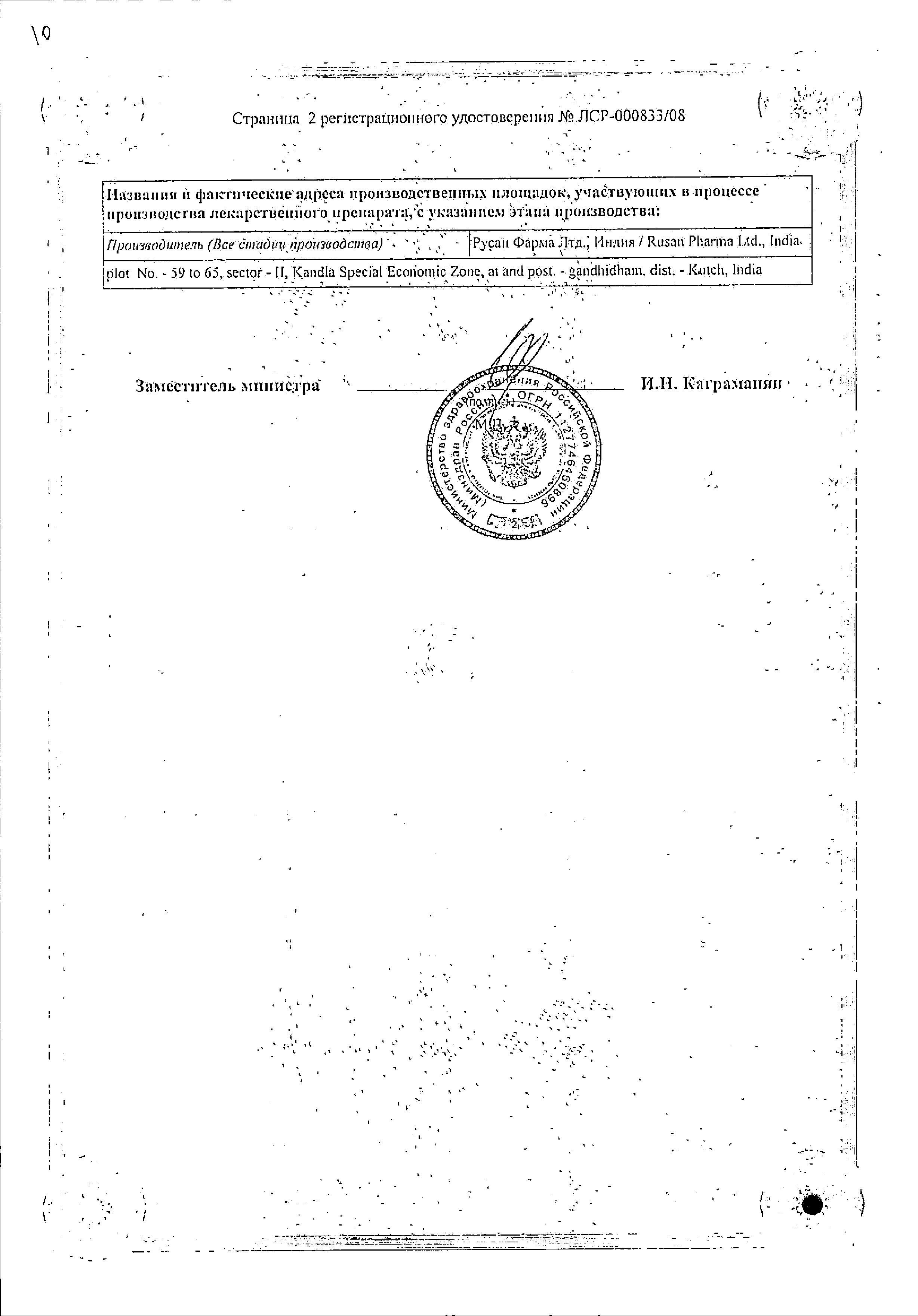 Сертификат на Стопгрипан