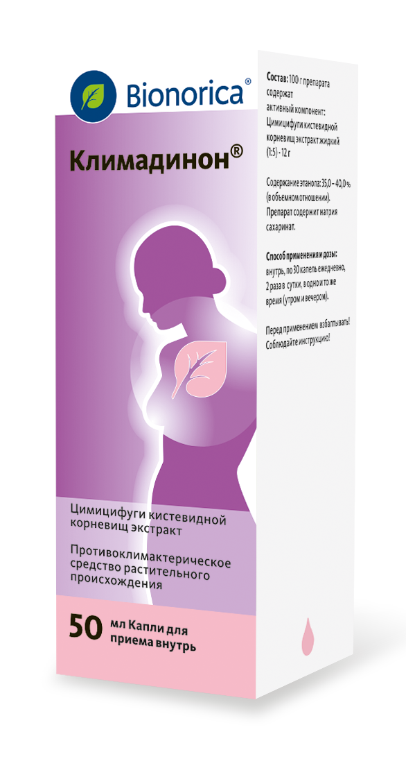 Упаковка препарата Климадинон, капли, 50 мл