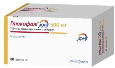 Глюкофаж Лонг, таблетки с пролонгированным высвобождением 500 мг, 60 шт. 