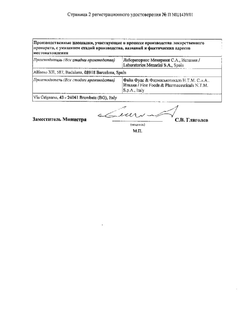 Сертификат на Нимесил