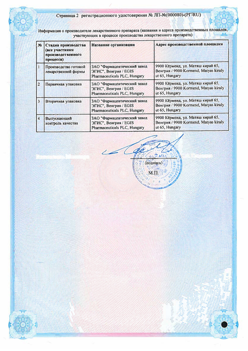 Сертификат на Сорбифер Дурулес