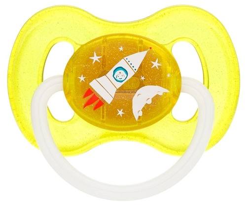 Пустышка латексная круглая Space (6-18 месяцев) бирюзов.
