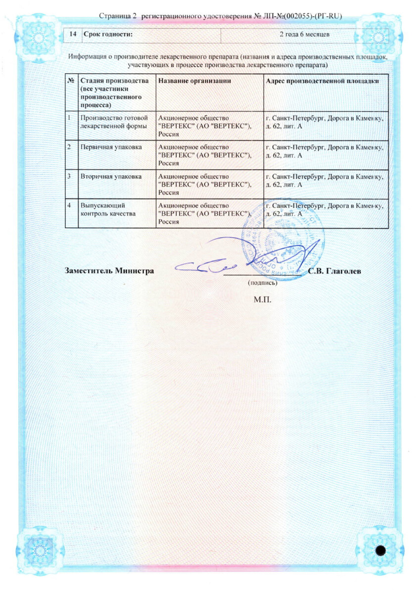 Сертификат на Клиндамицин