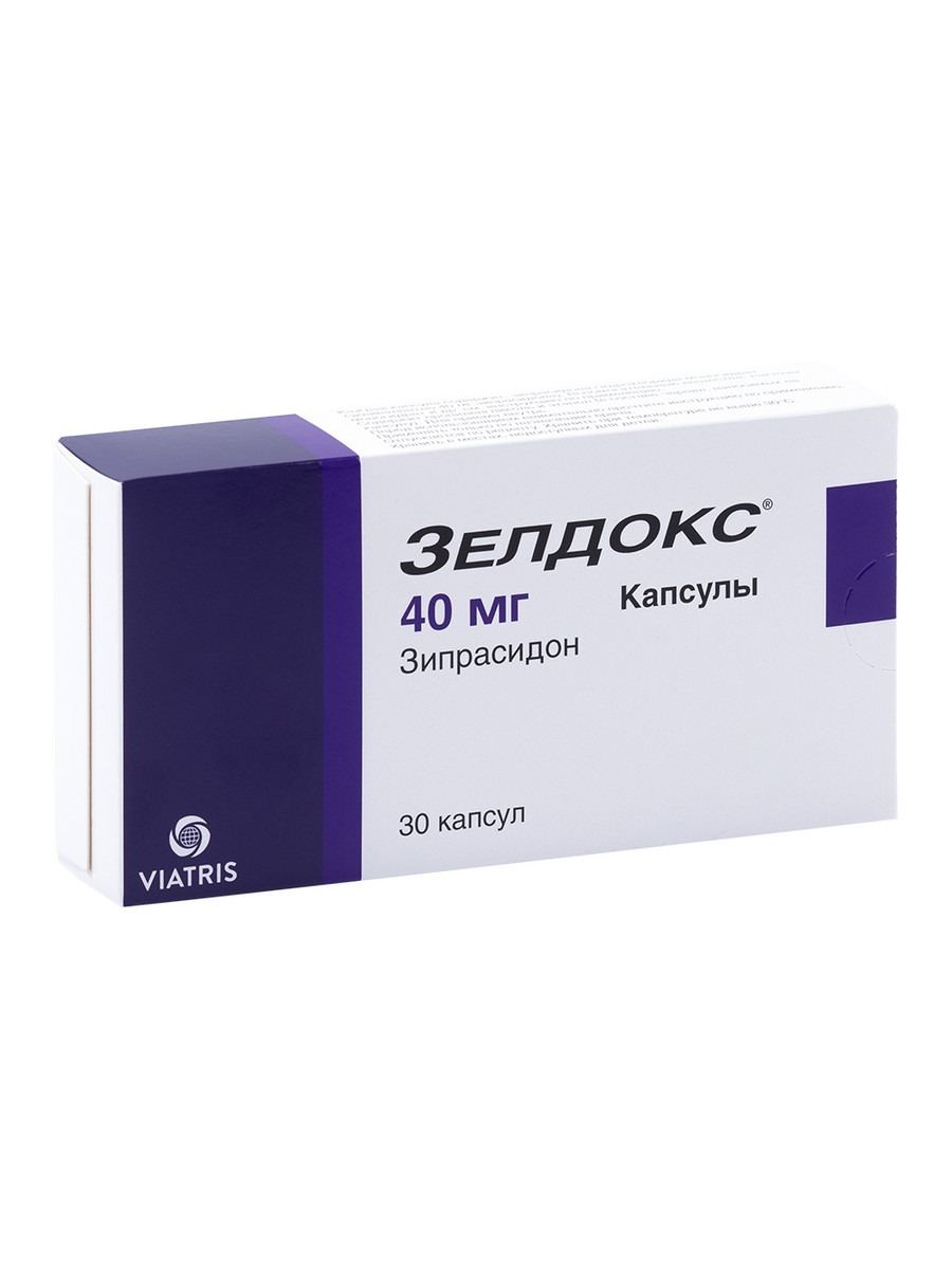 Упаковка препарата Зелдокс, капсулы 40 мг, 30 шт.