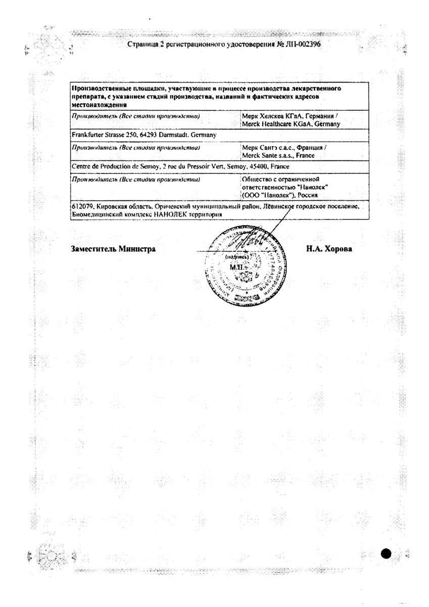 Сертификат на Глюкофаж Лонг