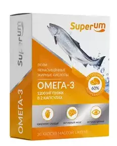 Superum, Омега-3 60%, капсулы, 30 шт.