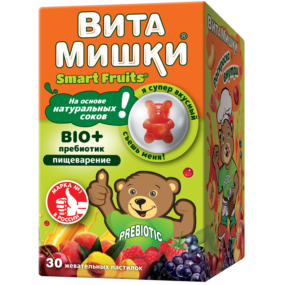 ВитаМишки Bio + пребиотик, пастилки жевательные, 30 шт.