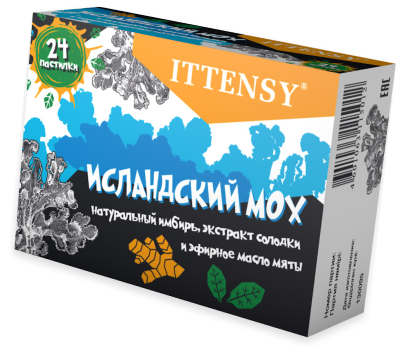 Иттенси, Исландский мох, пастилки 2,5 г, 24 шт. купить по цене 263 руб. в Москве, инструкция, отзывы в интернет-аптеке Polza.ru