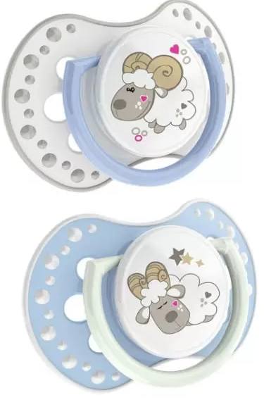 Пустышка Lovi силиконовая (0-3 месяца) Night&Day для мальчика, 2 шт.