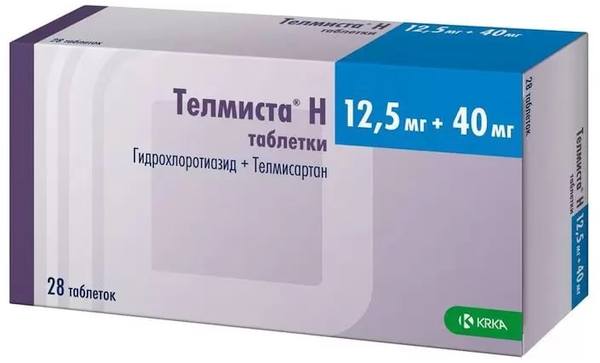 Телмиста Н, таблетки 12,5 мг+40 мг, 28 шт. 