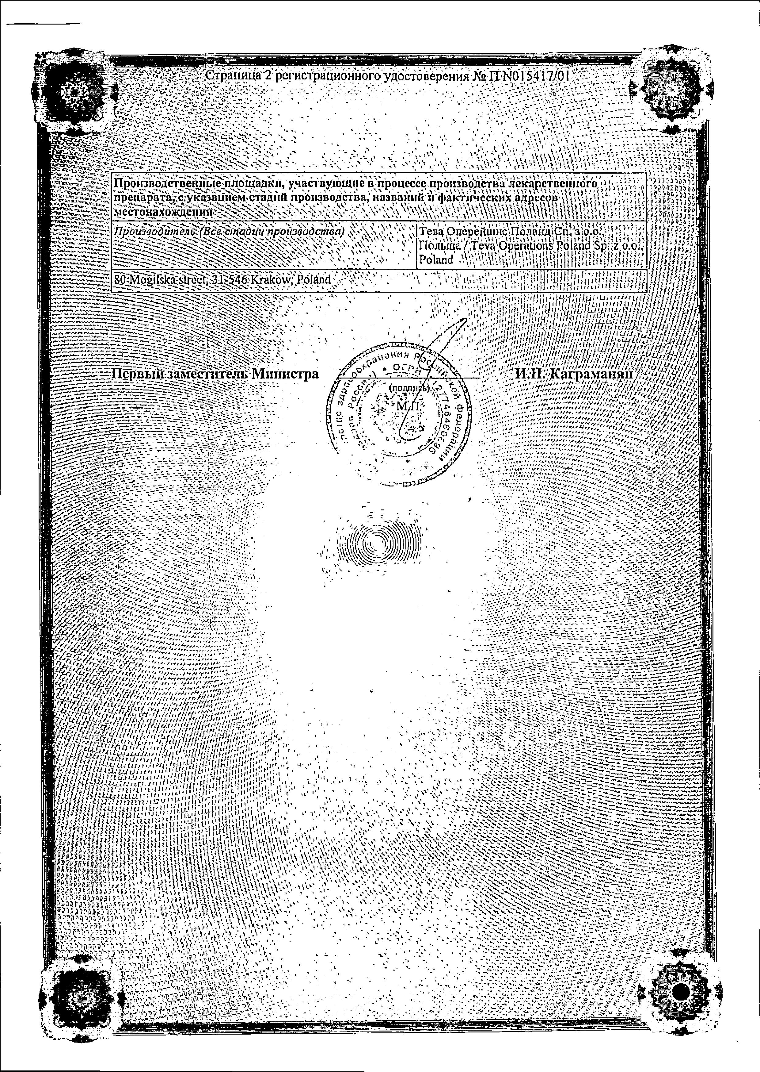 Сертификат на Финлепсин