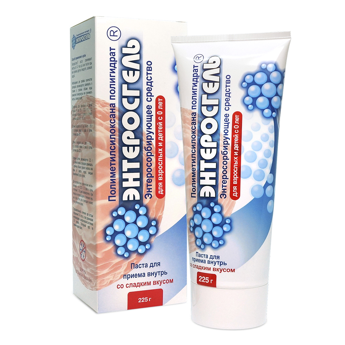 Упаковка препарата Энтеросгель, паста сладкая, 225 г