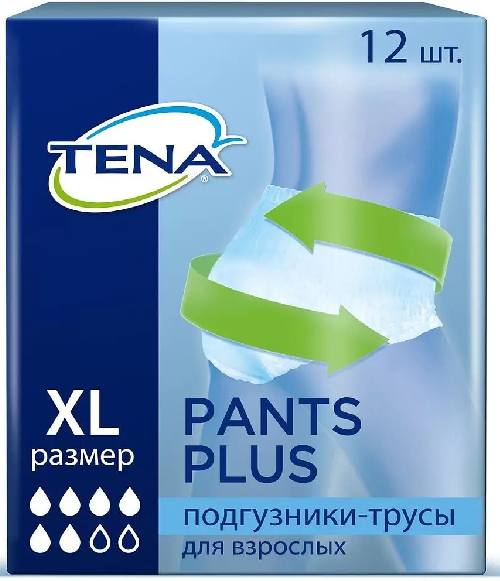 Тена Пантс Плюс, подгузники-трусы (XL), 12 шт.