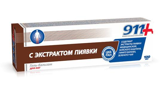 911 С экстрактом пиявки, гель-бальзам, 100 мл