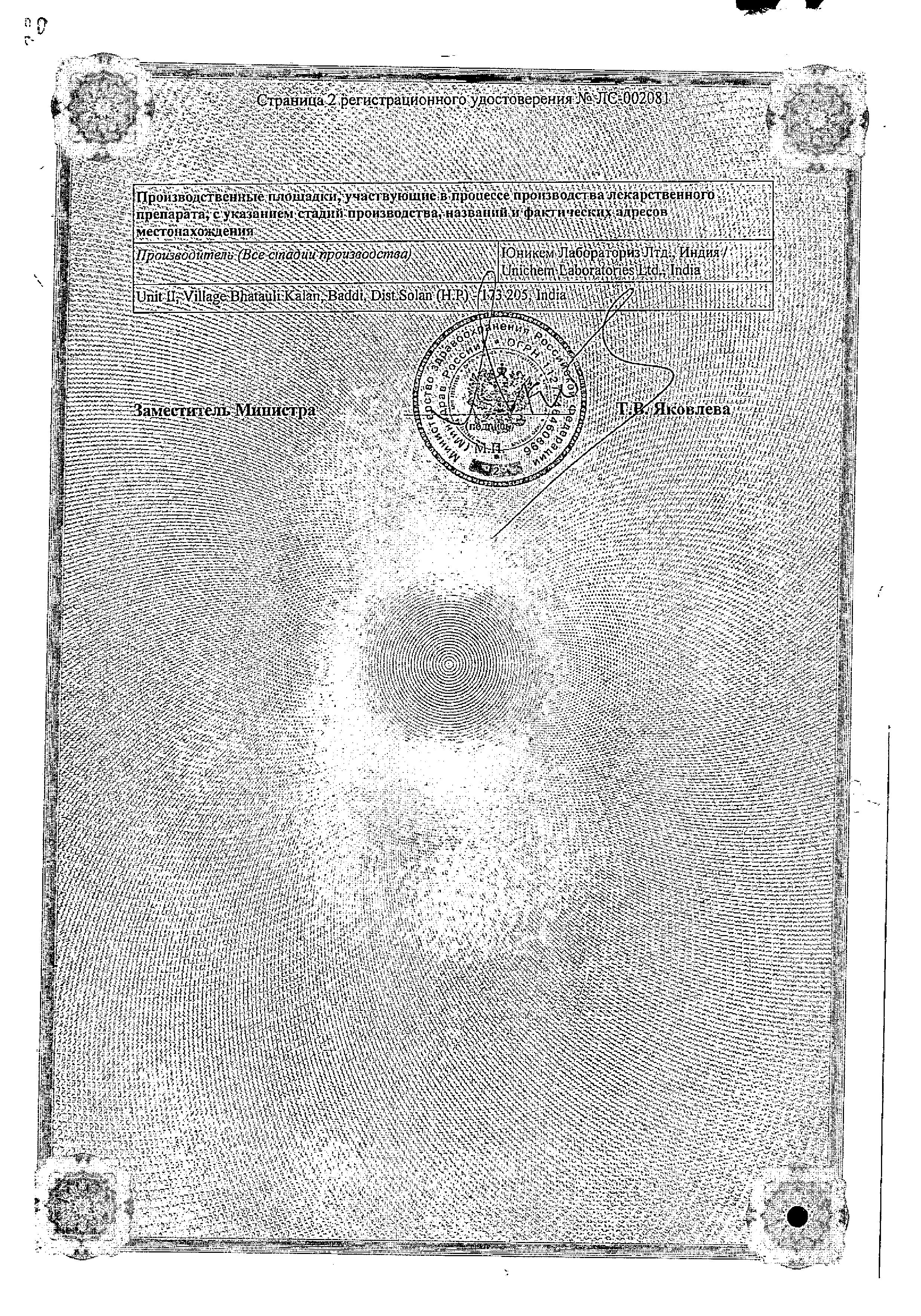 Сертификат на Мелоксикам