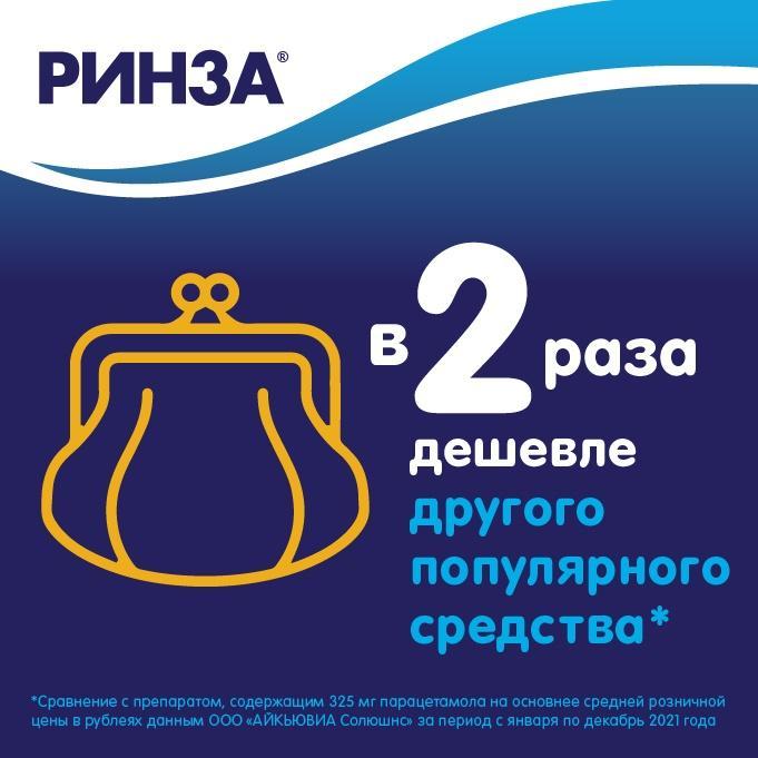 Упаковка препарата Ринза, таблетки, 4 шт.