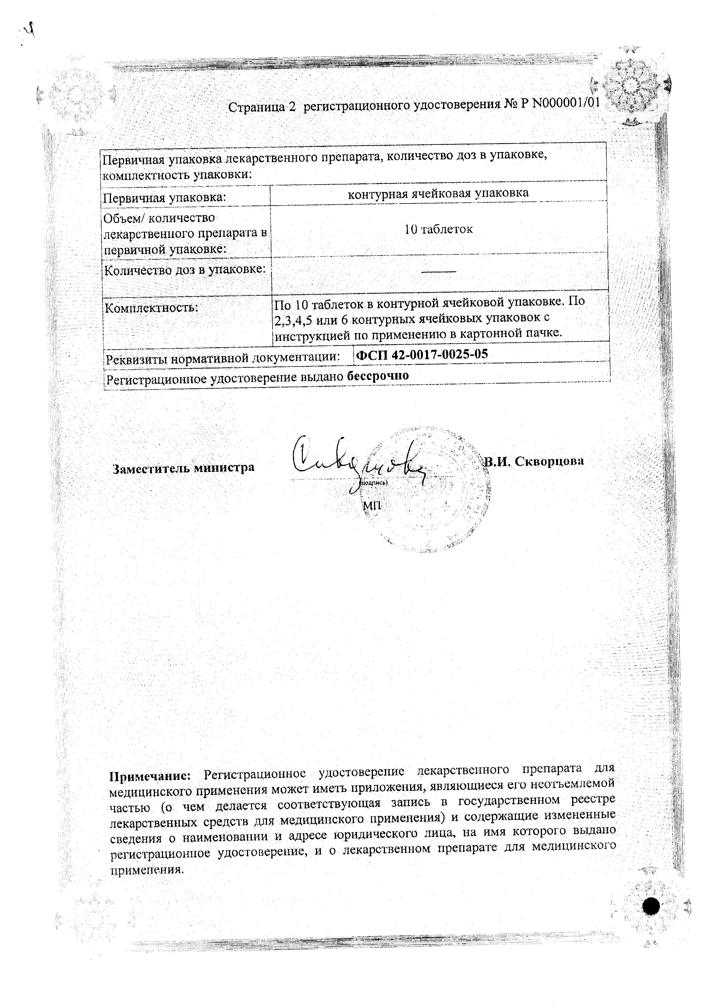 Сертификат на Глидиаб