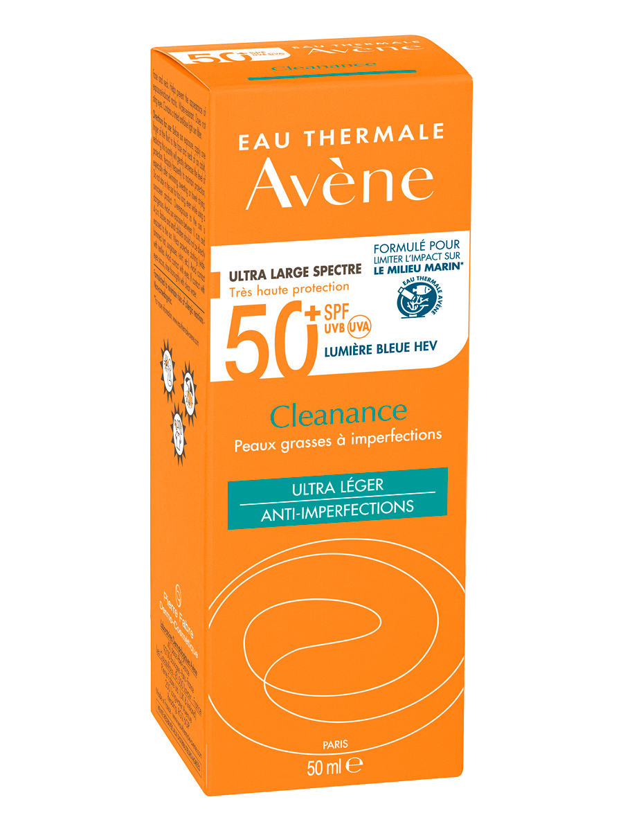 Avene Клинанс, флюид солнцезащитный для проблемной кожи SPF50, 50 мл