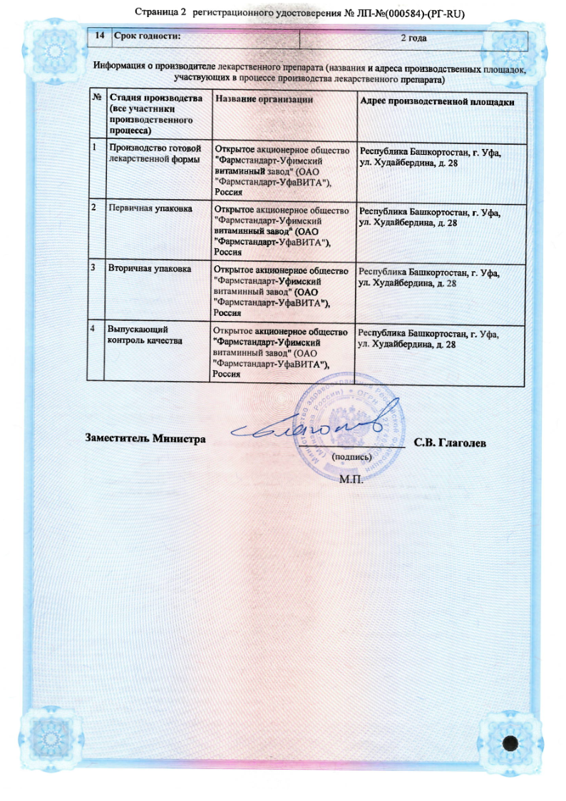 Сертификат на Бримайза Дуо