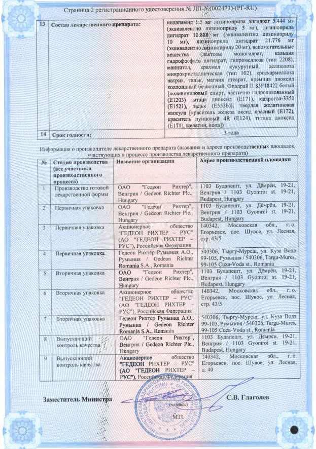 Сертификат на Диротон