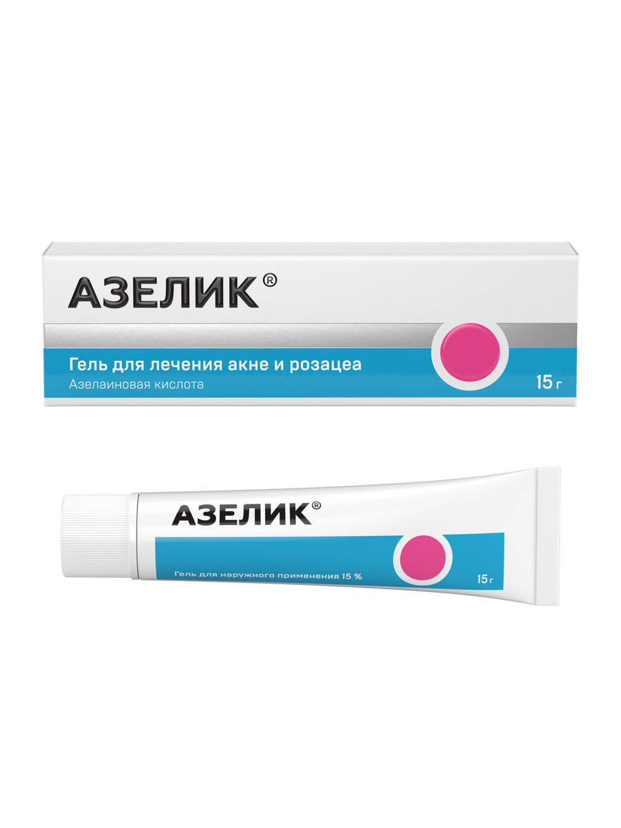 Упаковка препарата Азелик, гель 15%, 15 г