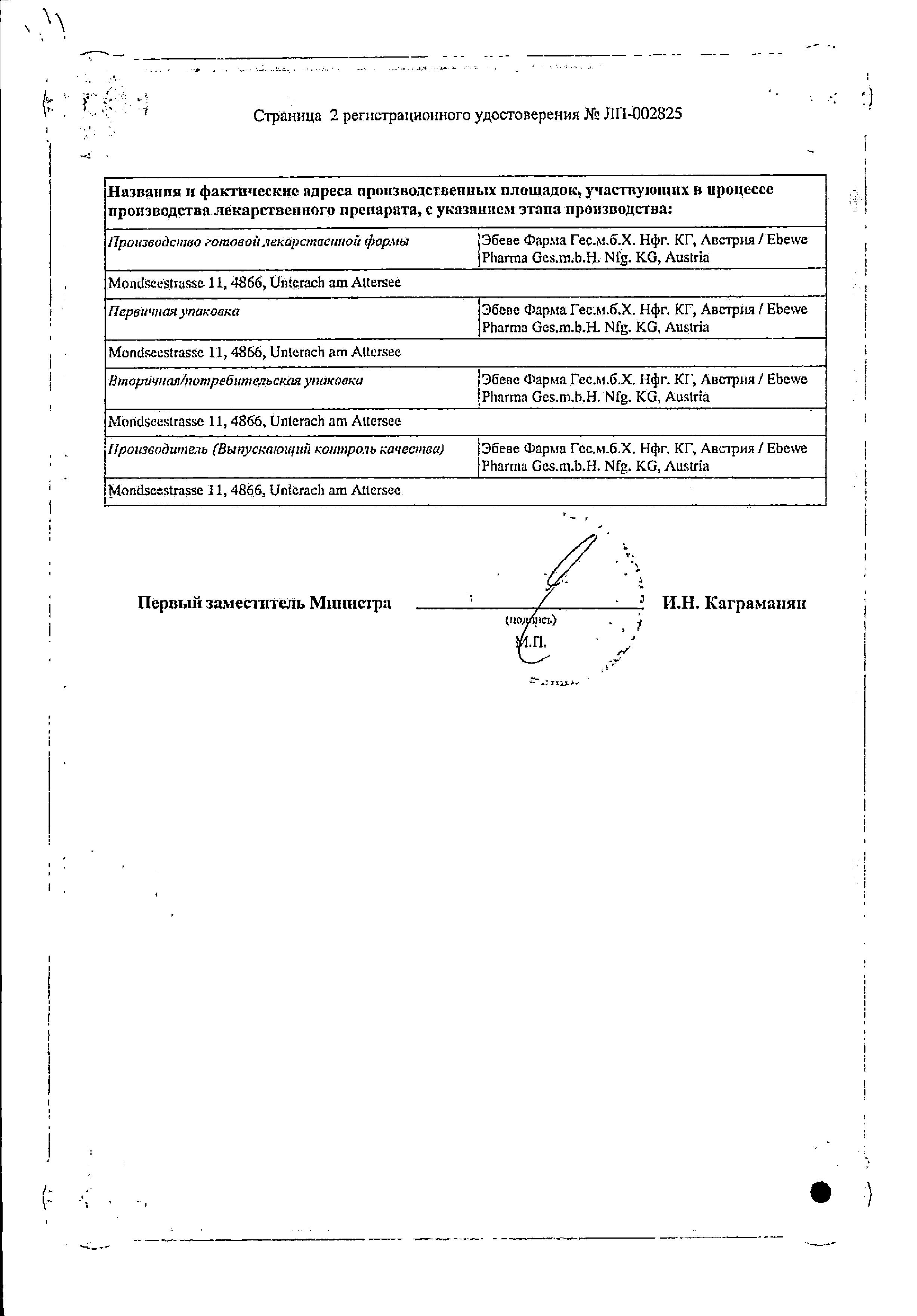 Сертификат на Доцетаксел