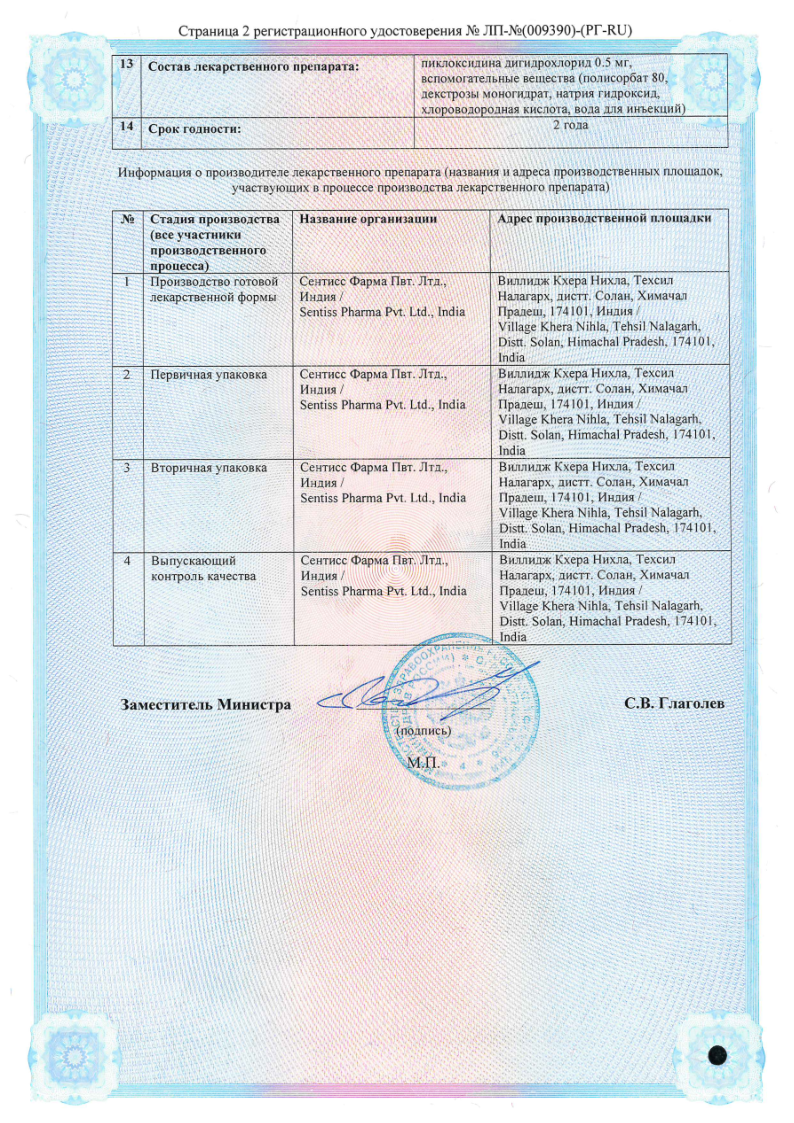 Сертификат на Пиклосепт