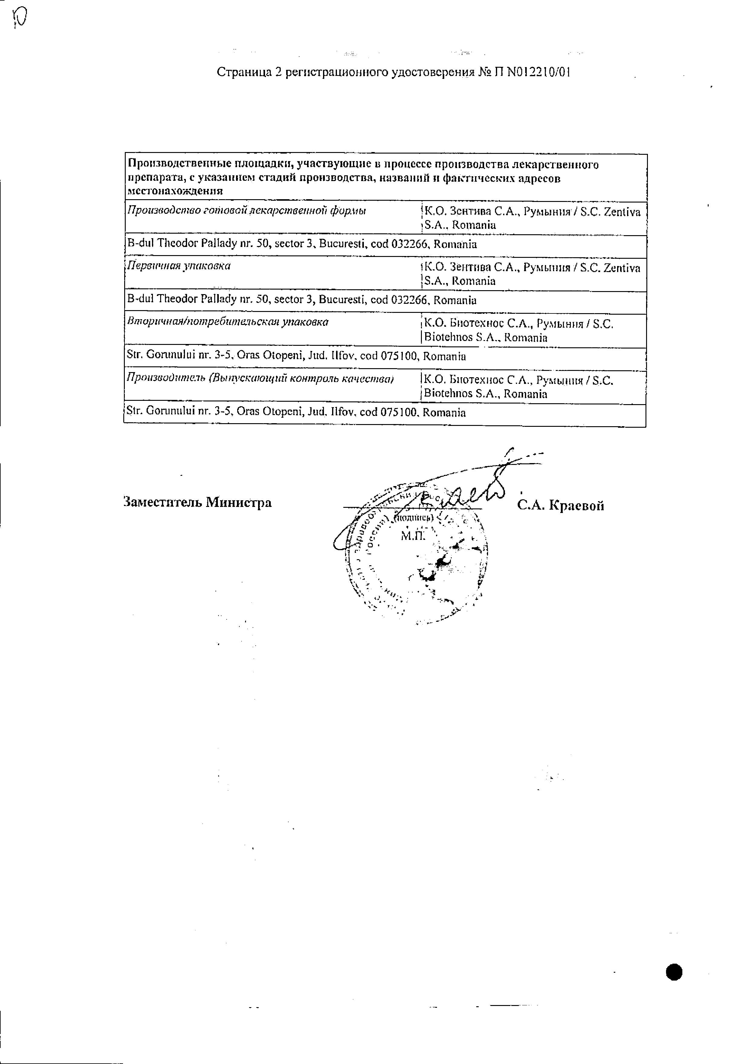 Сертификат на Алфлутоп