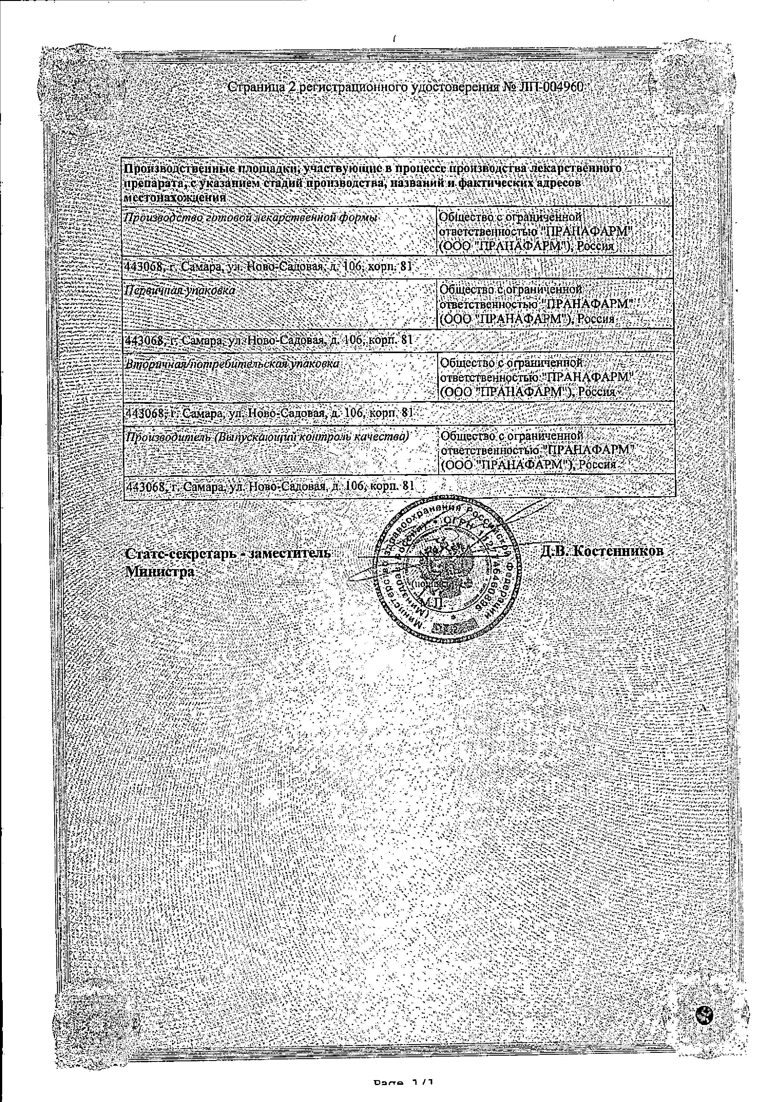 Сертификат на Спиронолактон