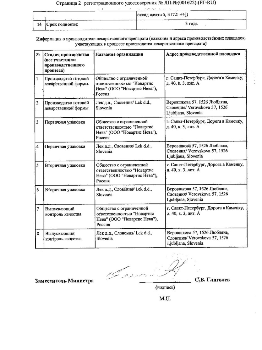 Сертификат на Энтекавир