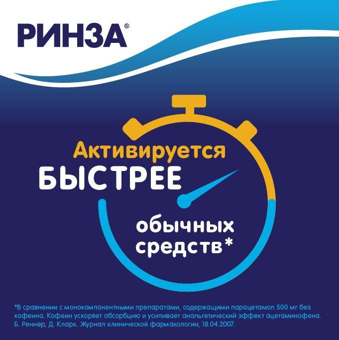 Упаковка препарата Ринза, таблетки, 4 шт.