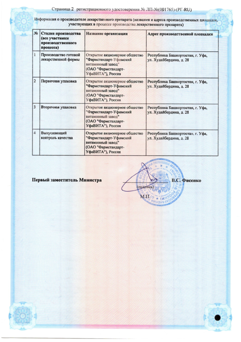 Сертификат на Никотиновая кислота, таблетки 50 мг, 50 шт.