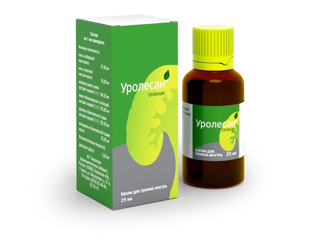 Упаковка препарата Уролесан, капли для приема внутрь, 25 мл.