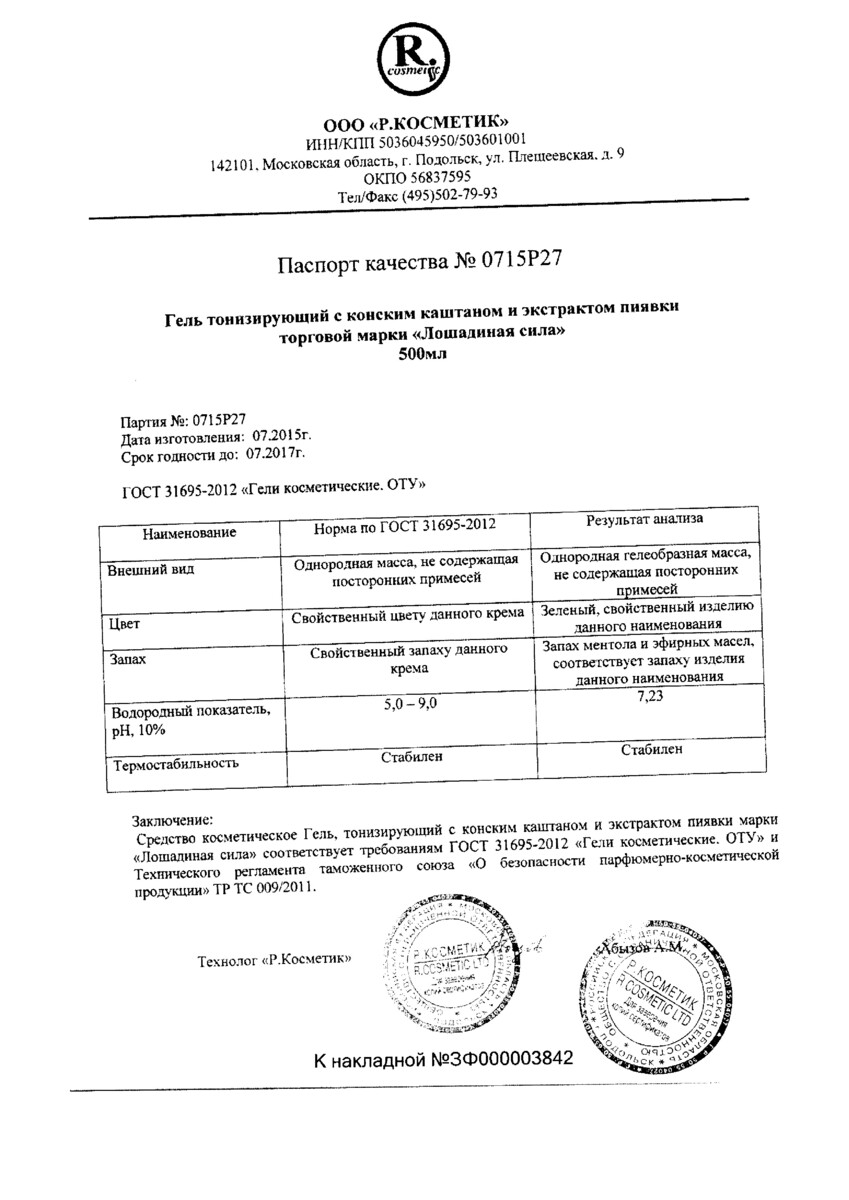 Сертификат на Лошадиная сила