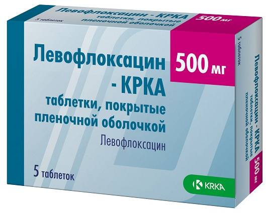 Левофлоксацин-КРКА, таблетки покрыт. плен. об. 500 мг. 5 шт. 