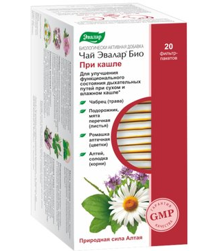 Чай Эвалар Био при кашле, пакетики 1.2 г, 20 шт.