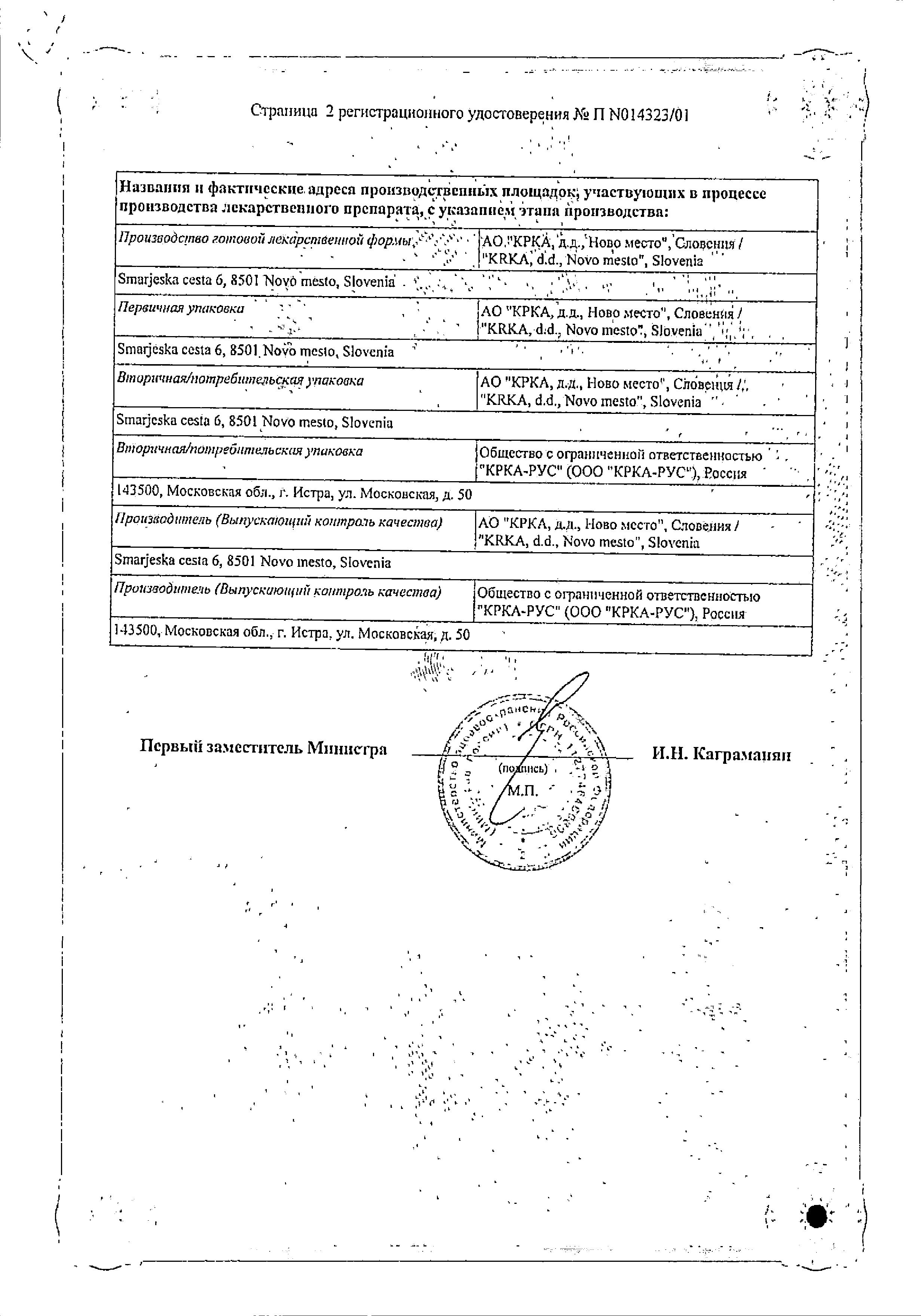 Сертификат на Ципринол
