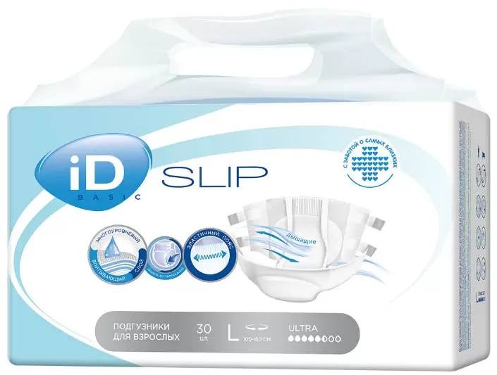 iD Slip Basic, подгузники для взрослых (L), 30 шт.