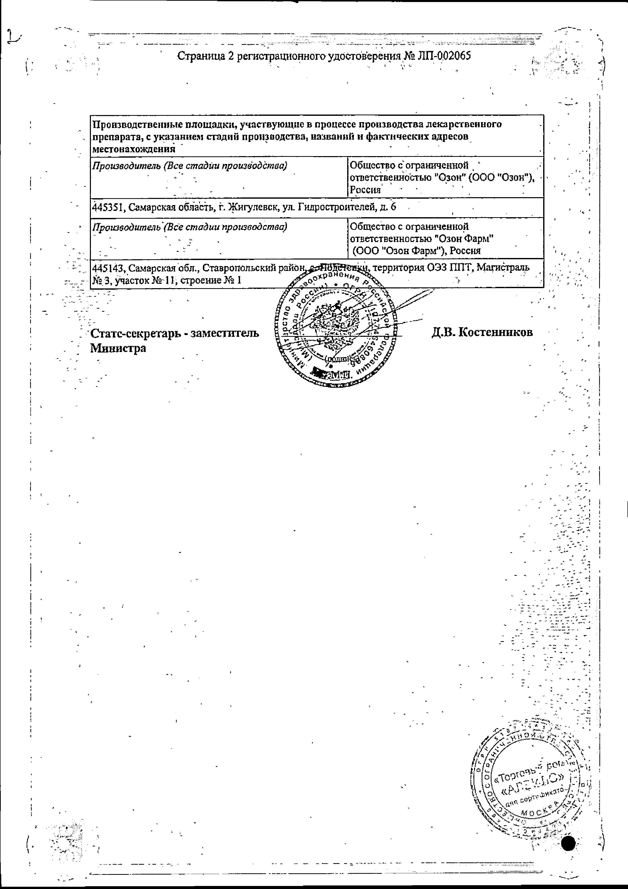 Сертификат на Бисопролол