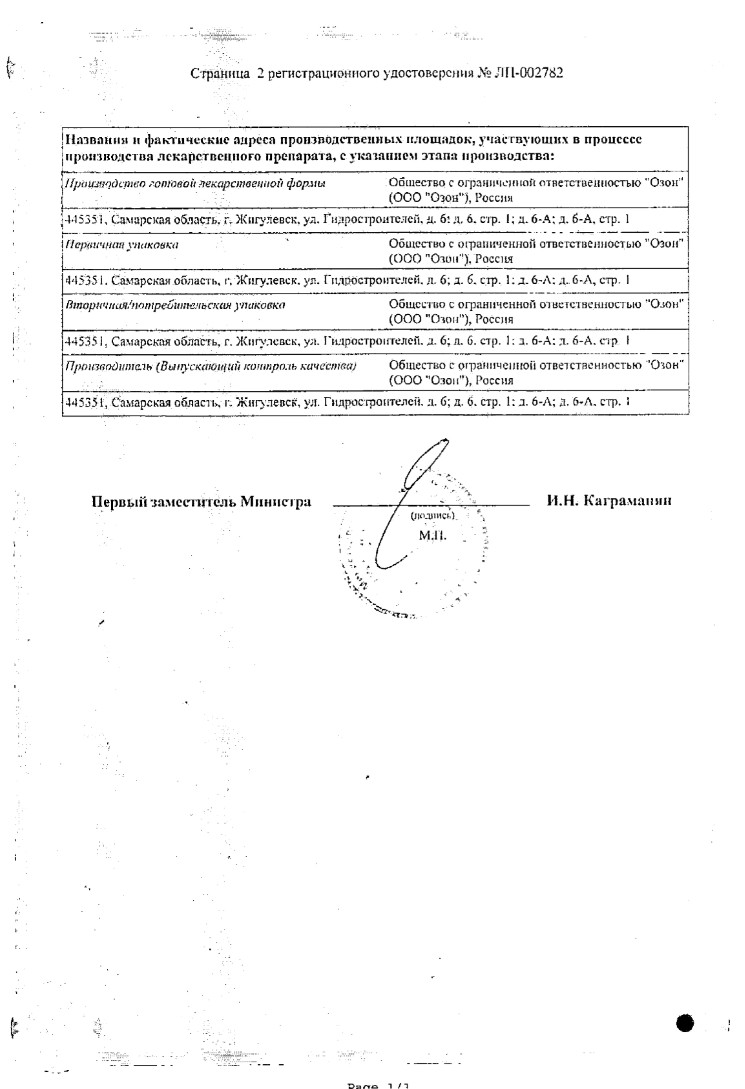 Сертификат на Азитромицин