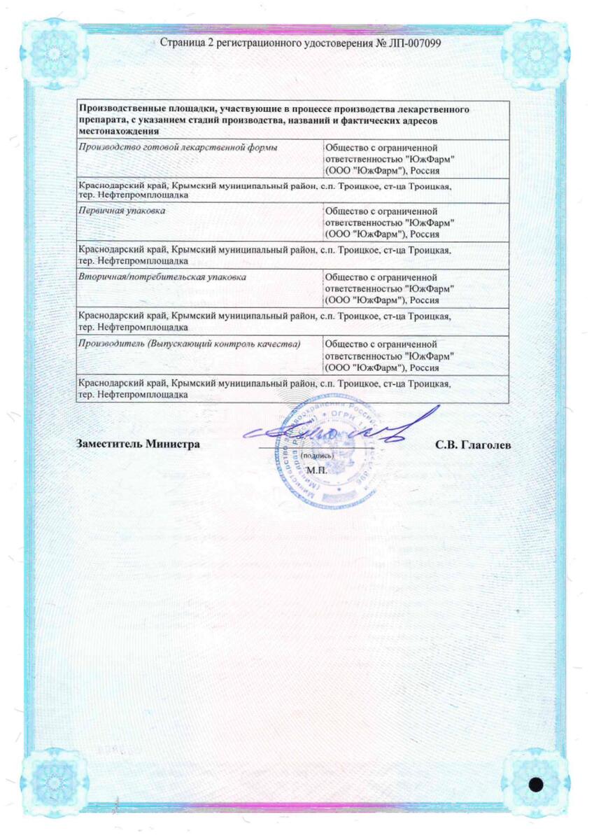 Сертификат на Мельдоний, капсулы, 250 мг, 40 шт.