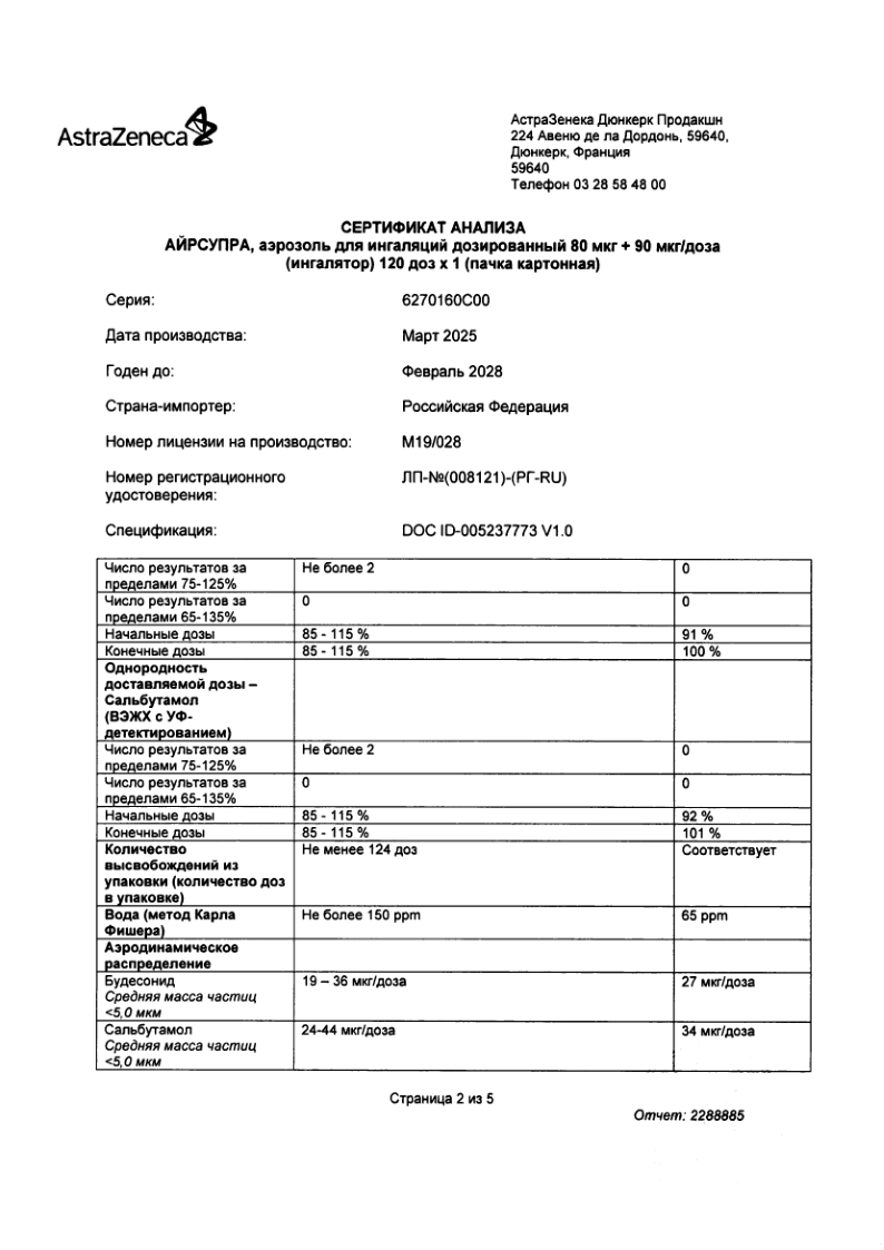 Сертификат на Айрсупра