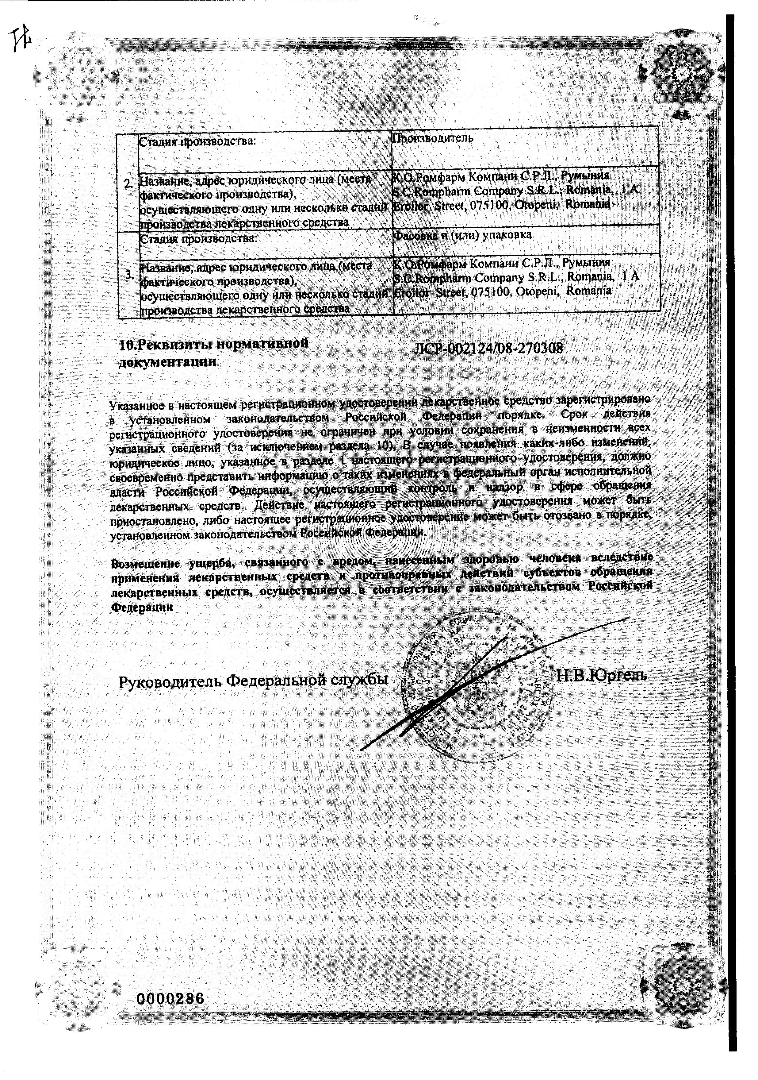 Сертификат на Диклофенак