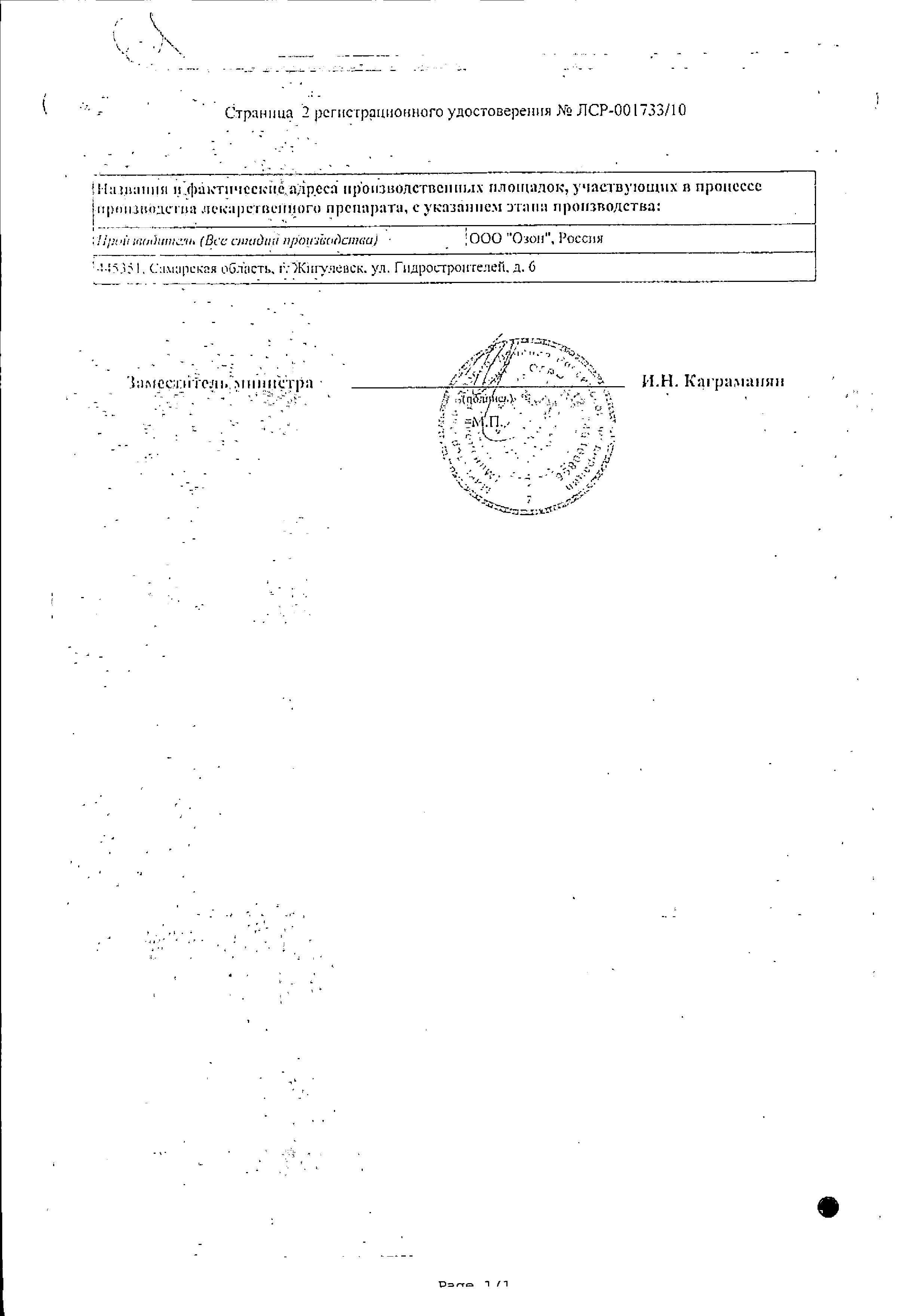 Сертификат на Карведилол