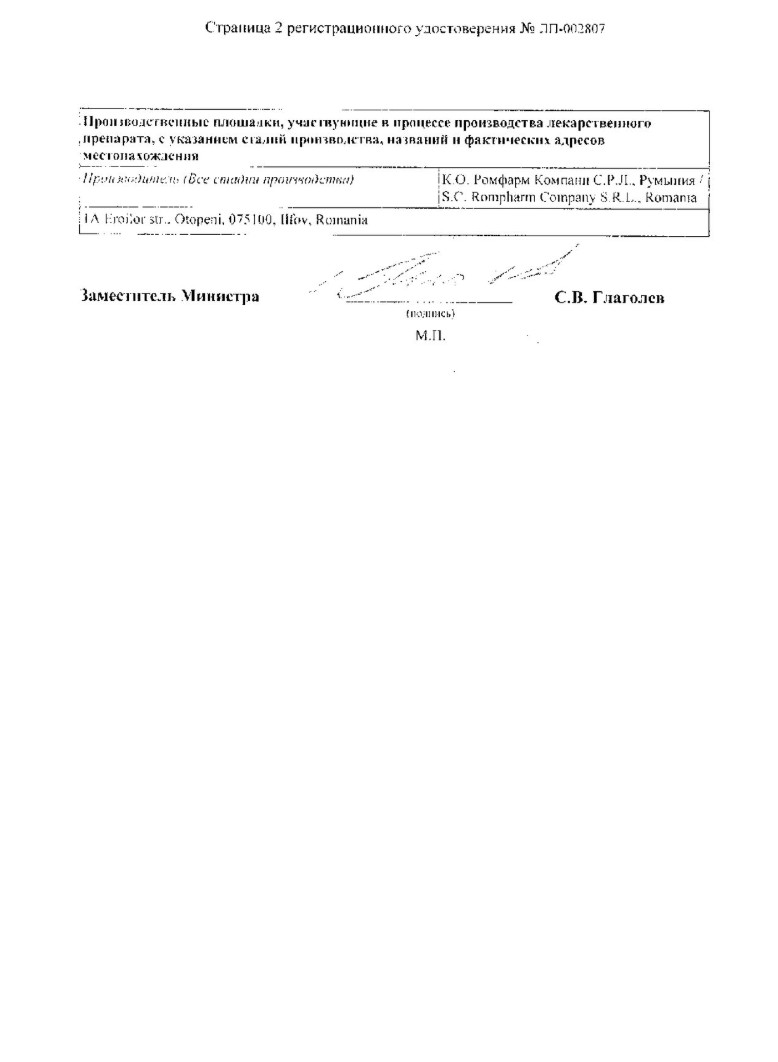 Сертификат на Фер-Ромфарм