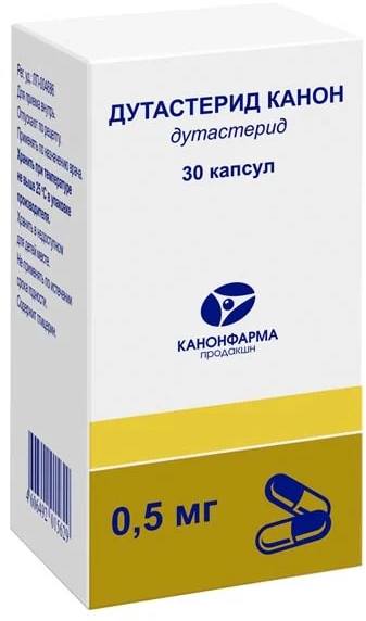 Упаковка препарата Дутастерид Канон, капсулы, 30 шт.