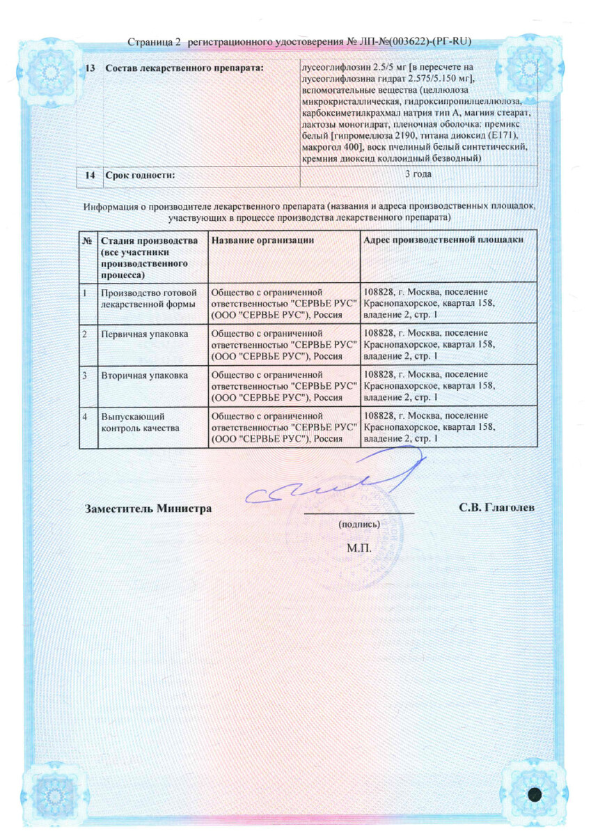 Сертификат на Лусефи