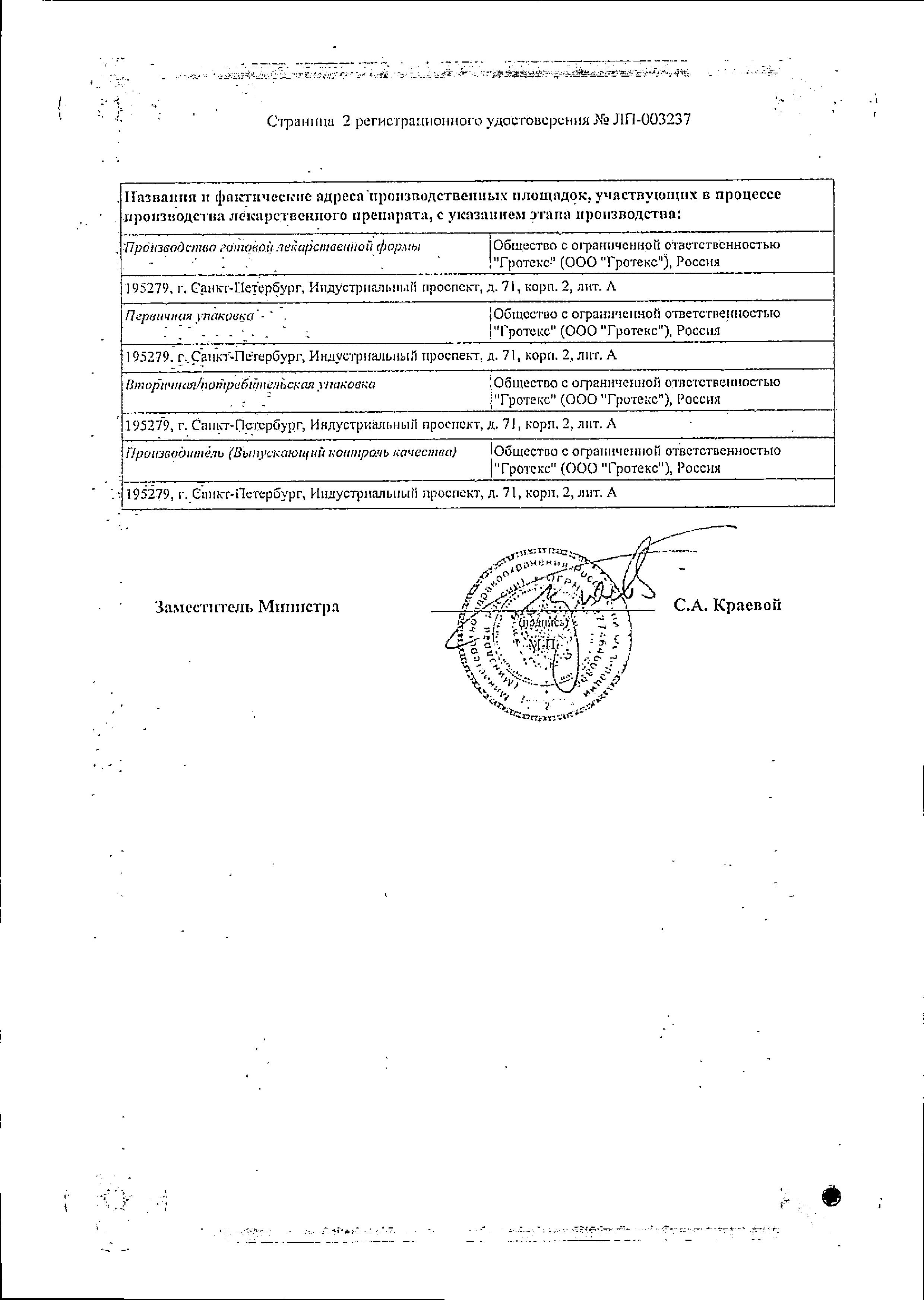 Сертификат на Диклофенак