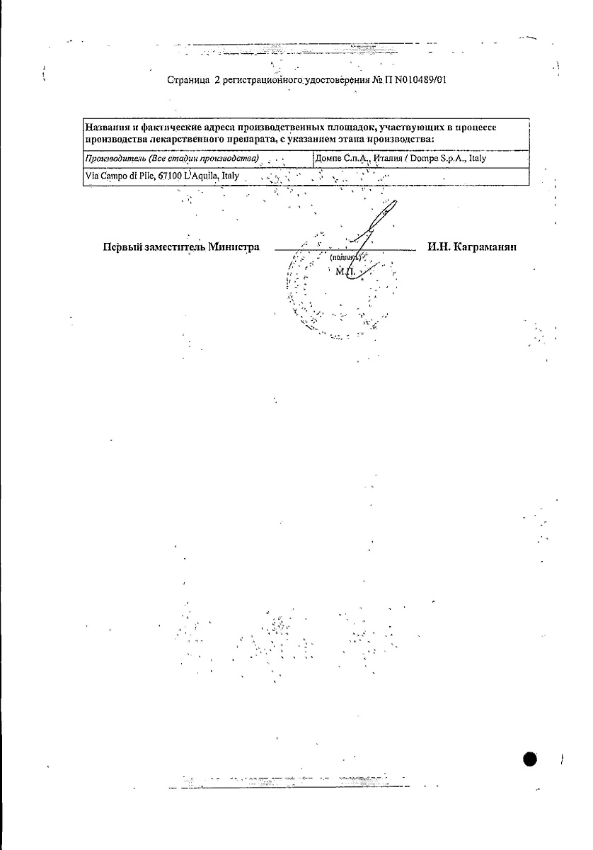 Сертификат на Флуифорт