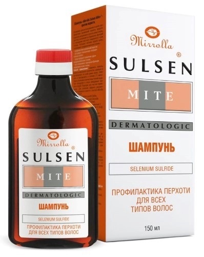 Mirrolla Sulsen Мите, шампунь для профилактики перхоти 1 %, флакон 150 мл, 1 шт.